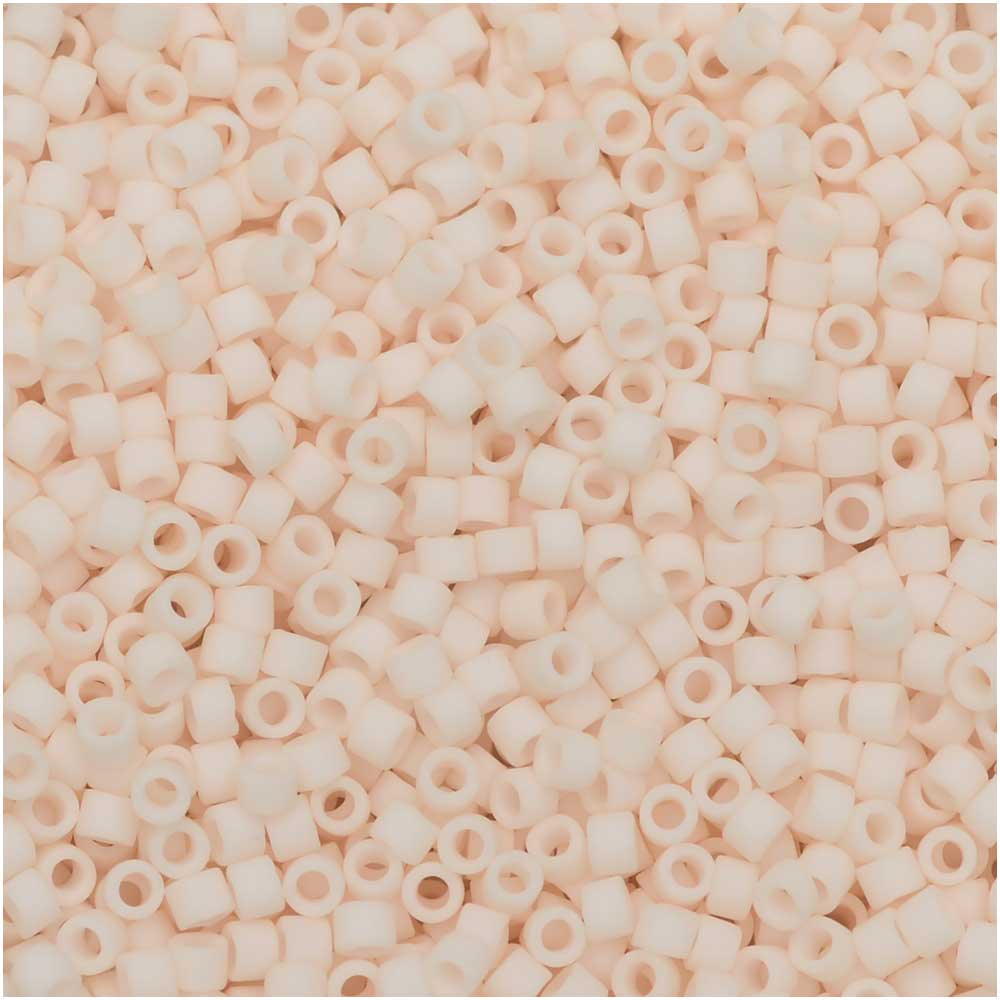 Miyuki Delica Seed Beads, 11/0 Size, #1510 Matte Opaque Bisque White Cream (2.5" Tube)