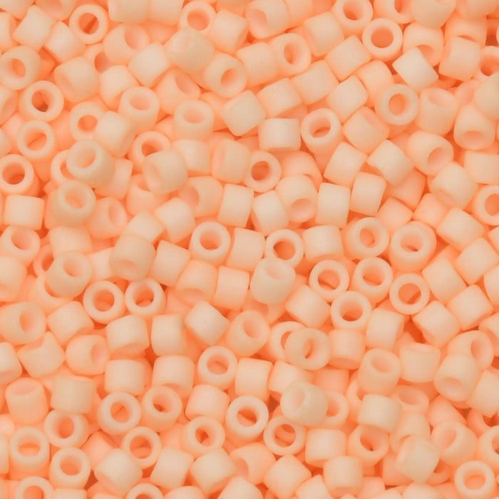 Miyuki Delica Seed Beads, 11/0 Size, #1512 Matte Opaque Light Peach (2.5" Tube)