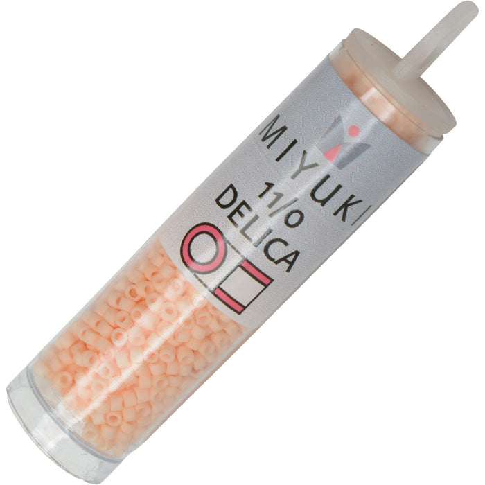 Miyuki Delica Seed Beads, 11/0 Size, #1512 Matte Opaque Light Peach (2.5" Tube)