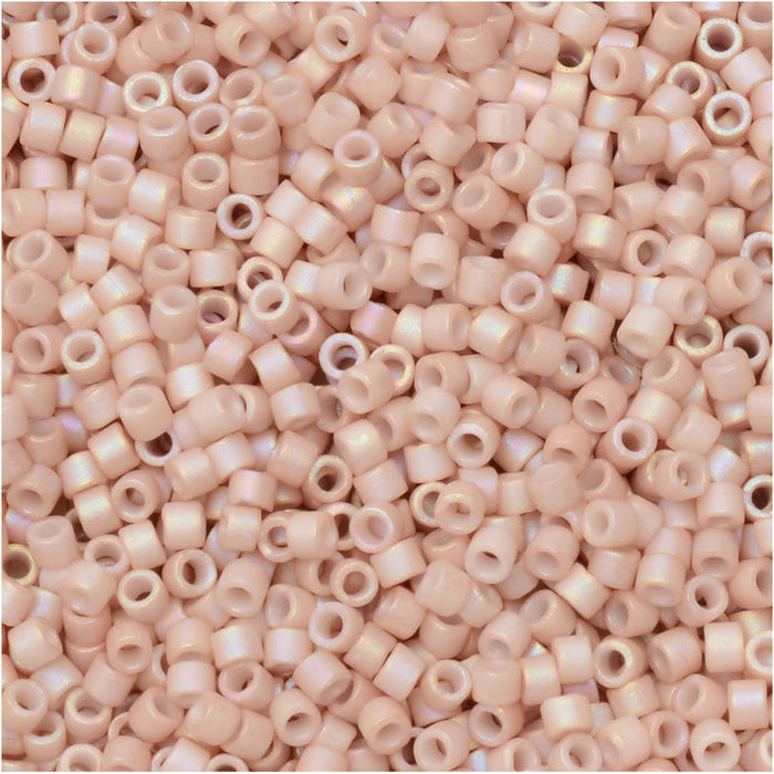 Miyuki Delica Seed Beads, 11/0 Size, #1525 Matte Opaque Pink Champagne (7.2 Gram Tube)