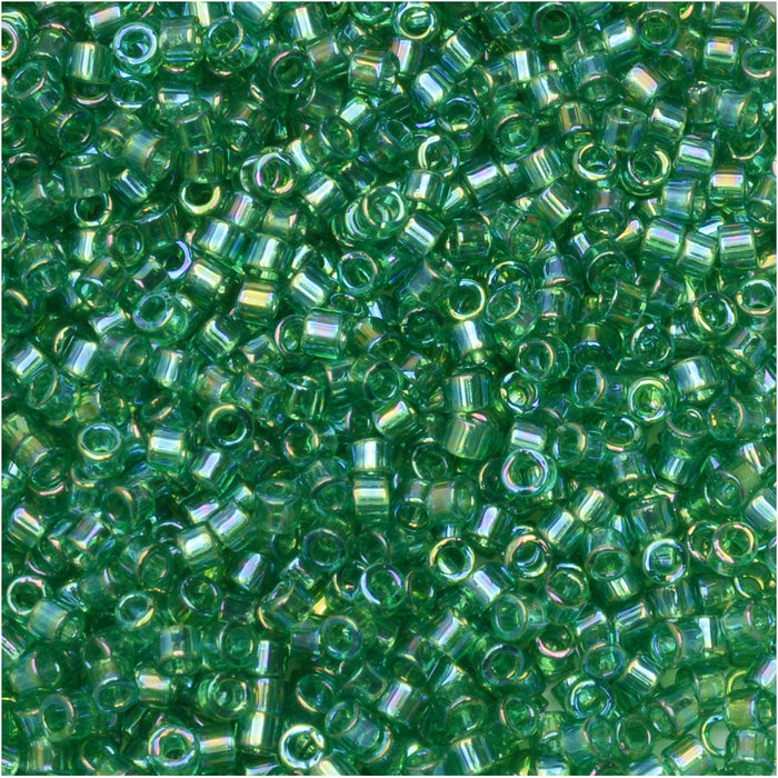 Miyuki Delica Seed Beads, 11/0 Size, #152 Transparent Green AB (2.5" Tube)