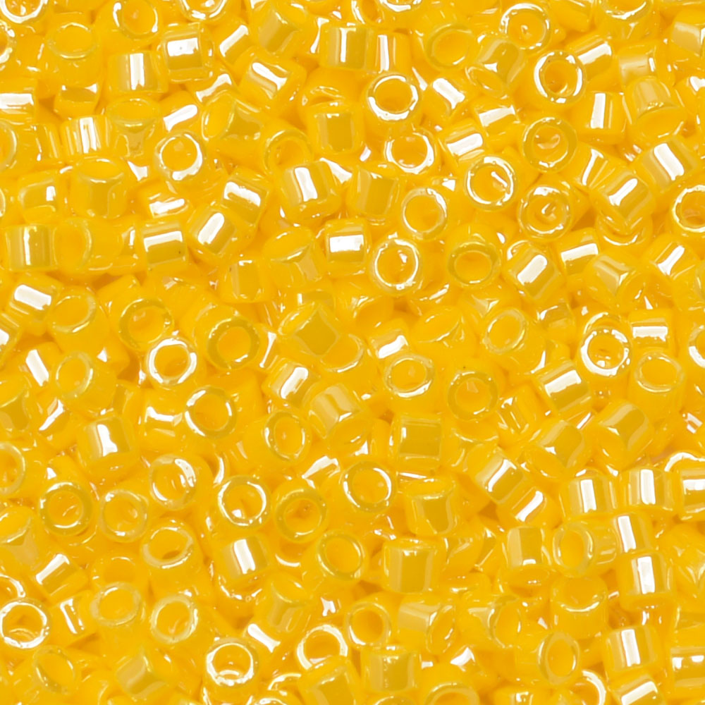Miyuki Delica Seed Beads, 11/0 Size, #1562 Opaque Canary Luster (2.5" Tube)