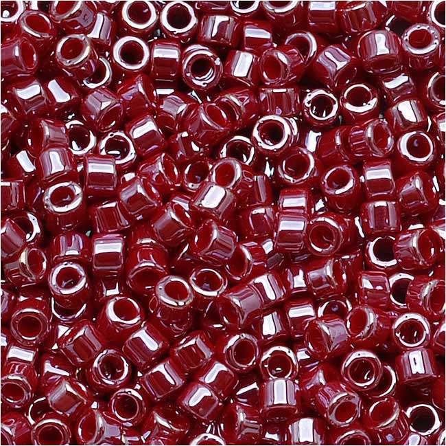 Miyuki Delica Seed Beads, 11/0 Size, Opaque Cadillac Red Luster DB1564 (2.5" Tube)
