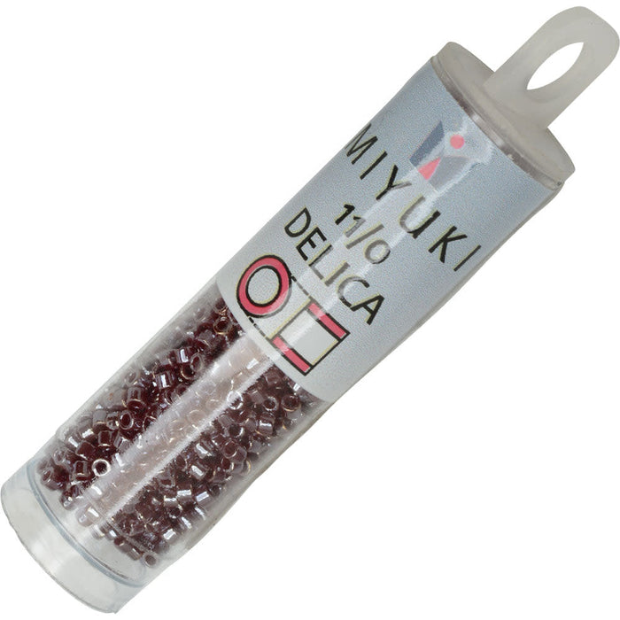 Miyuki Delica Seed Beads, 11/0 Size, #1565 Opaque Currant Luster (7.2 Gram Tube)