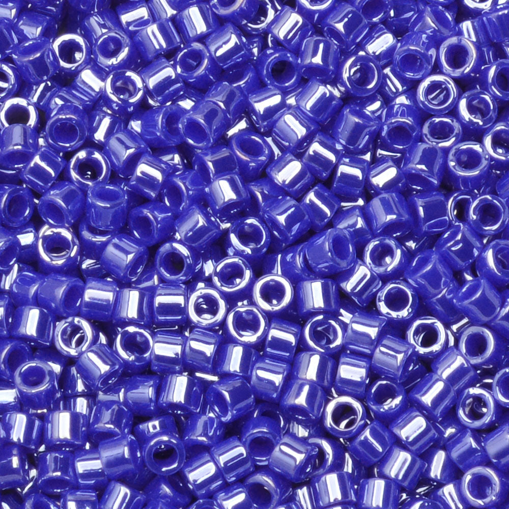 Miyuki Delica Seed Beads, 11/0 Size, #1569 Opaque Cyan Blue Luster (2.5" Tube)