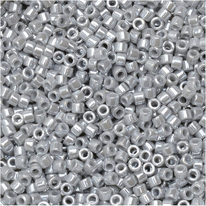 Miyuki Delica Seed Beads, 11/0 Size, #1570 Opaque Ghost Gray Luster (2.5" Tube)