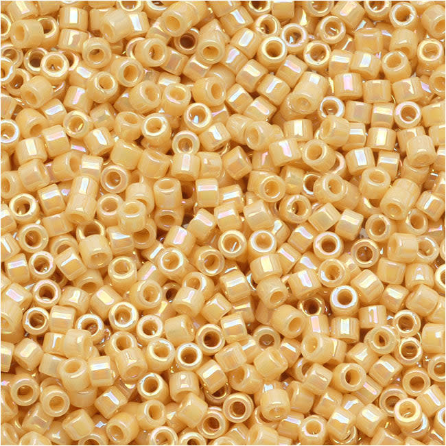 Miyuki Delica Seed Beads, 11/0 Size, Opaque Pear AB DB1571 (6.8 Grams)