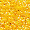 Miyuki Delica Seed Beads, 11/0 Size, Opaque Canary AB Yellow DB1572 (2.5