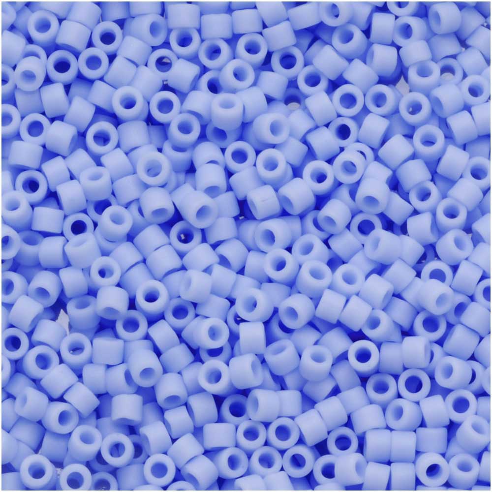 Miyuki Delica Seed Beads, 11/0 Size, Matte Opaque Agate Blue DB1587 (2.5" Tube)