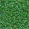 Miyuki Delica Seed Beads, 11/0 Size, Opaque Green AB DB163 (2.5