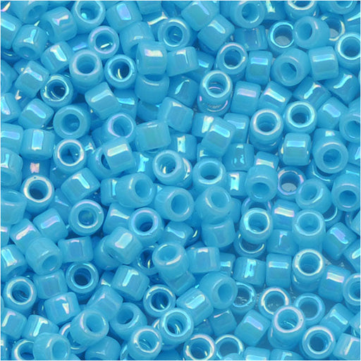 Miyuki Delica Seed Beads, 11/0 Size, Opaque Light Blue AB DB164 (2.5" Tube)