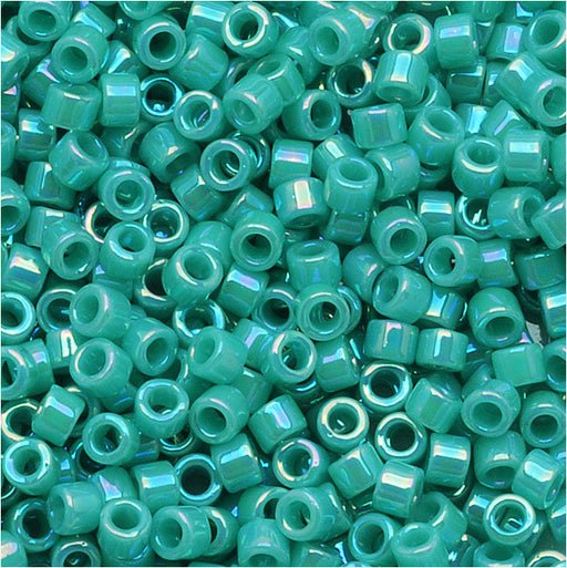 Miyuki Delica Seed Beads, 11/0 Size, Opaque Turquoise AB DB166 (2.5" Tube)