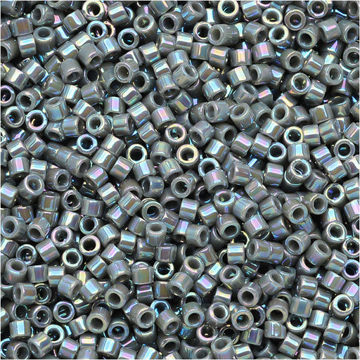 Miyuki Delica Seed Beads, 11/0 Size, Opaque Gray AB DB168 (2.5" Tube)