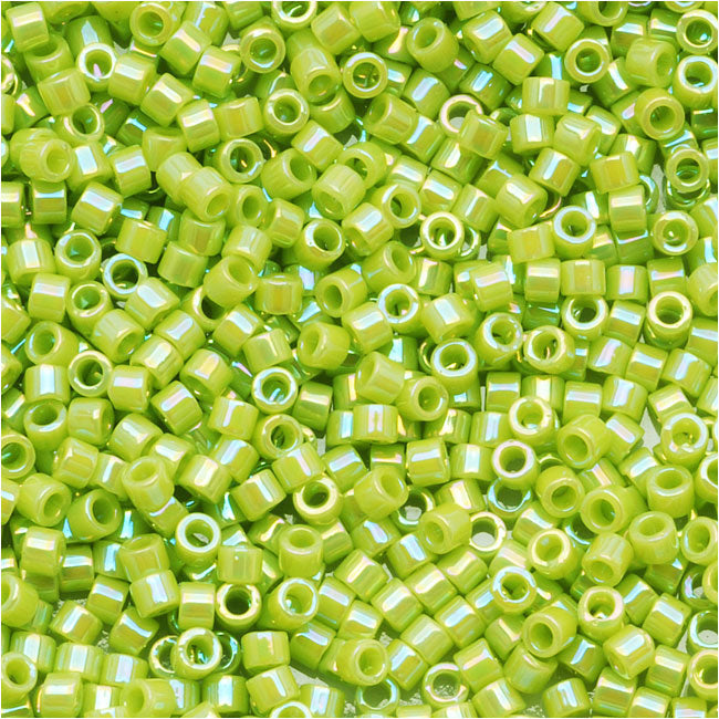 Miyuki Delica Seed Beads, 11/0 Size, Opaque Chartreuse AB DB169 (2.5" Tube)