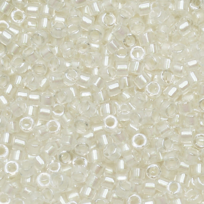 Miyuki Delica Seed Beads, 11/0 Size, #1701 Pearl Lined Transparent Beige AB (7.2 Gram Tube)