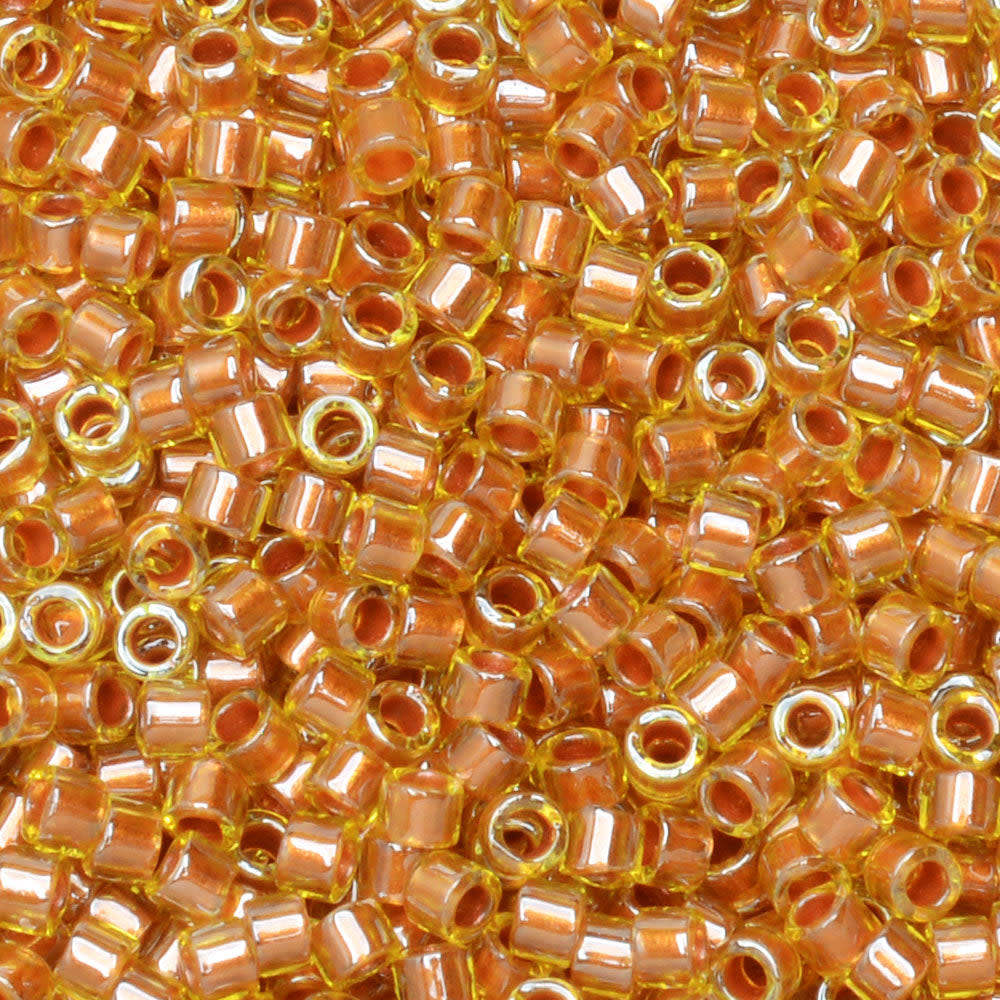 Miyuki Delica Seed Beads, 11/0 Size, #1702 Copper Pearl Lined Marigold (7.2 Gram Tube)