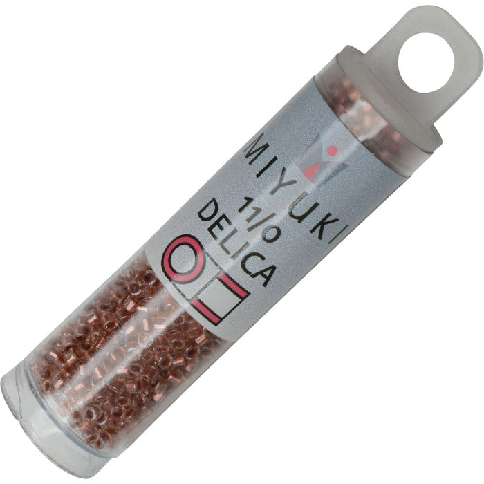 Miyuki Delica Seed Beads, 11/0 Size, #1704 Copper Pearl Lined Mist (7.2 Gram Tube)