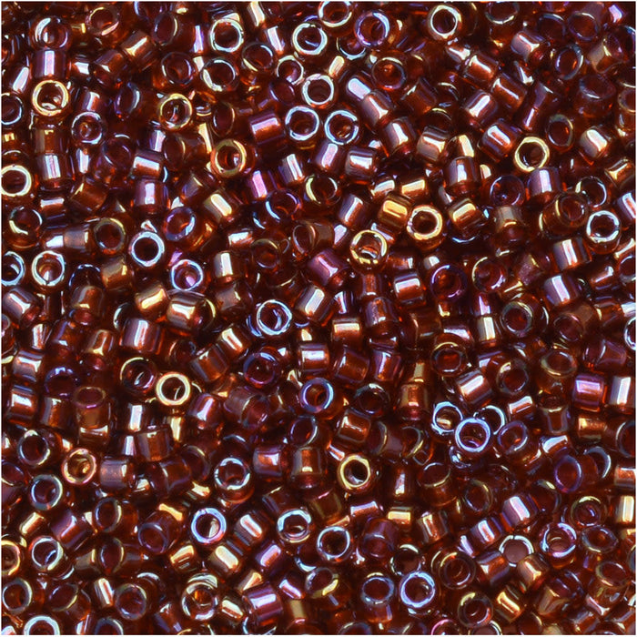 Miyuki Delica Seed Beads, 11/0 Size, #1750 Sparkling Beet Lined Root Beer AB (7.2 Gram Tube)