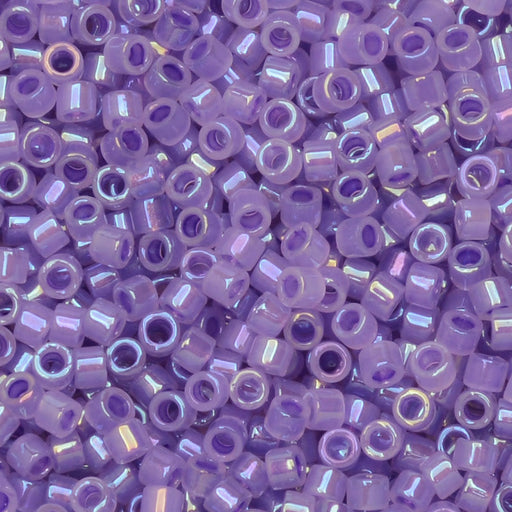 Miyuki Delica Seed Beads, 11/0 Size, #1753 Sparkling Purple Lined Opal AB (7.2 Gram Tube)