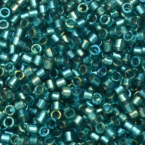 Miyuki Delica Seed Beads, 11/0 Size, #1769 Sparkling Aqua Green Lined Teal AB (7.2 Gram Tube)