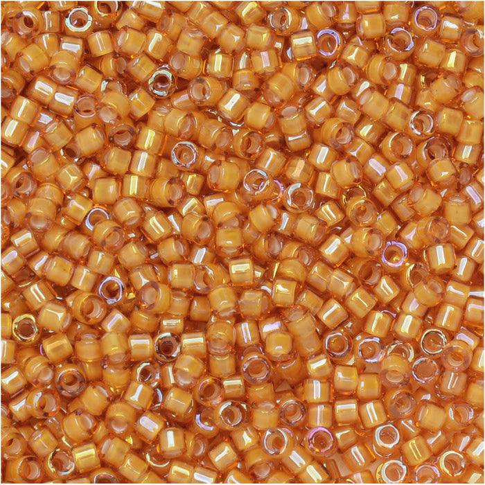 Miyuki Delica Seed Beads, 11/0 Size, #1778 White Lined Topaz AB (7.2 Gram Tube)