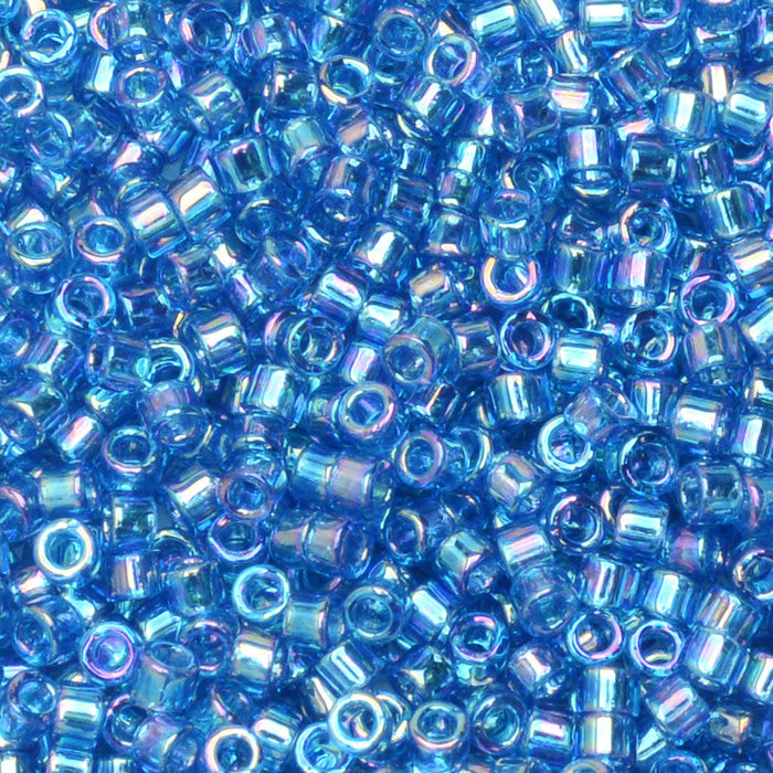 Miyuki Delica Seed Beads, 11/0 Size, #177 Transparent Aquamarine AB (7.2 Gram Tube)