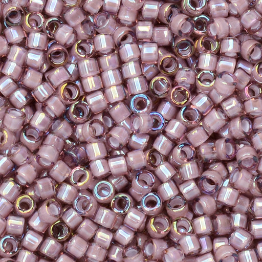 Miyuki Delica Seed Beads, 11/0 Size, #1791 White Lined Smoky Amethyst AB (7.2 Gram Tube)