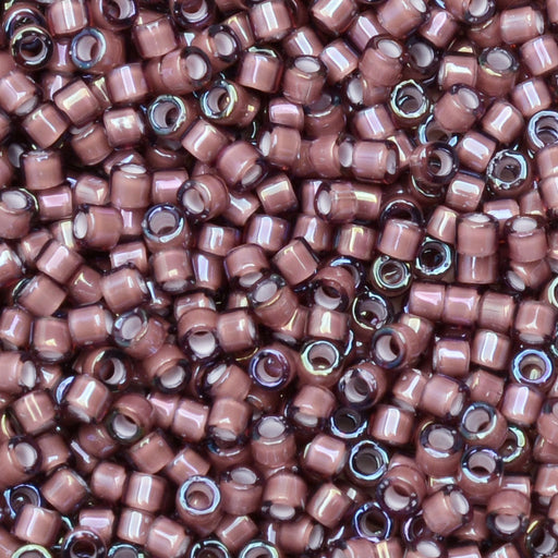 Miyuki Delica Seed Beads, 11/0 Size, #1792 White Lined Dark Smoky Amethyst AB (7.2 Gram Tube)