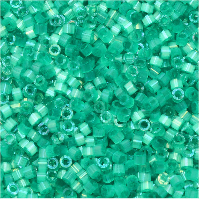 Miyuki Delica Seed Beads, 11/0 Size, #1813 Dyed Aqua Green Silk Satin (7.2 Gram Tube)