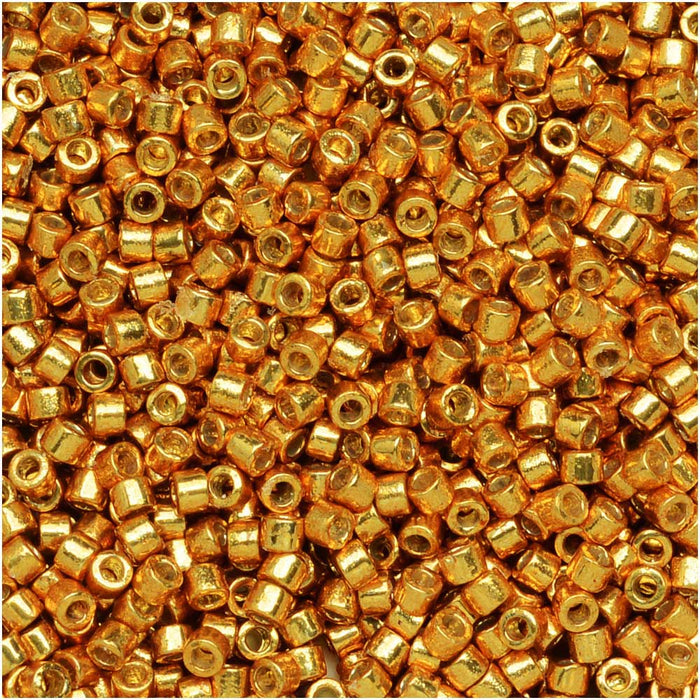 Miyuki Delica Seed Beads, 11/0 Size, Duracoat Galvanized Yellow Gold DB1833 (2.5" Tube)