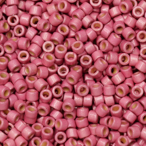 Miyuki Delica Seed Beads, 11/0 Size, #1840F Duracoat Galvanized Matte Hot Pink (7.2 Gram Tube)