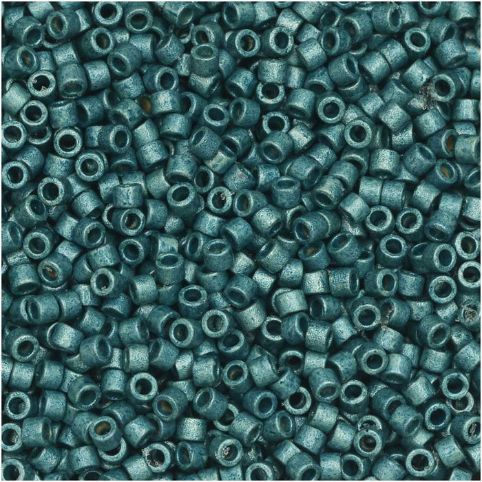 Miyuki Delica Seed Beads, 11/0, #1847F Duracoat Galvanized Matte Dark Seafoam (2.5" Tube)