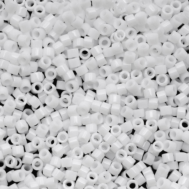 Miyuki Delica Seed Beads, 11/0 Size, Opaque Chalk White DB200 (2.5 Tube) —  Beadaholique