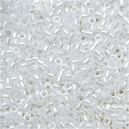 Miyuki Delica Seed Beads, 11/0 Size, White Pearl DB201 (6.8 Grams)
