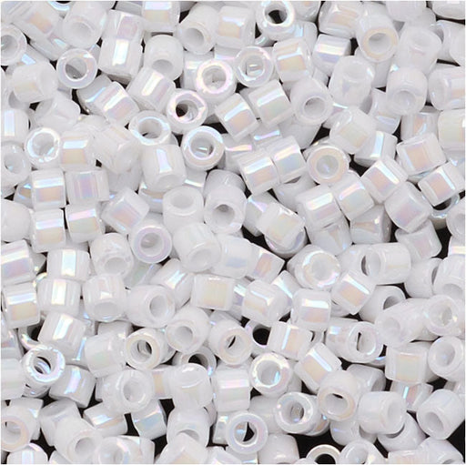Miyuki Delica Seed Beads, 11/0 Size, White Pearl AB DB202 (2.5" Tube)