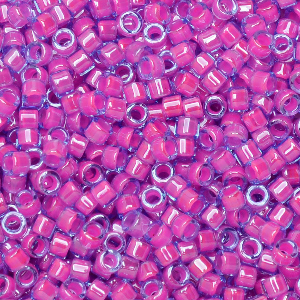 Miyuki Delica Seed Beads, 11/0 Size, #2049 Luminous Hot Pink (2.5" Tube)