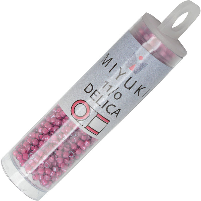 Miyuki Delica Seed Beads, 11/0 Size, #2050 Luminous Jazzberry (2.5" Tube)