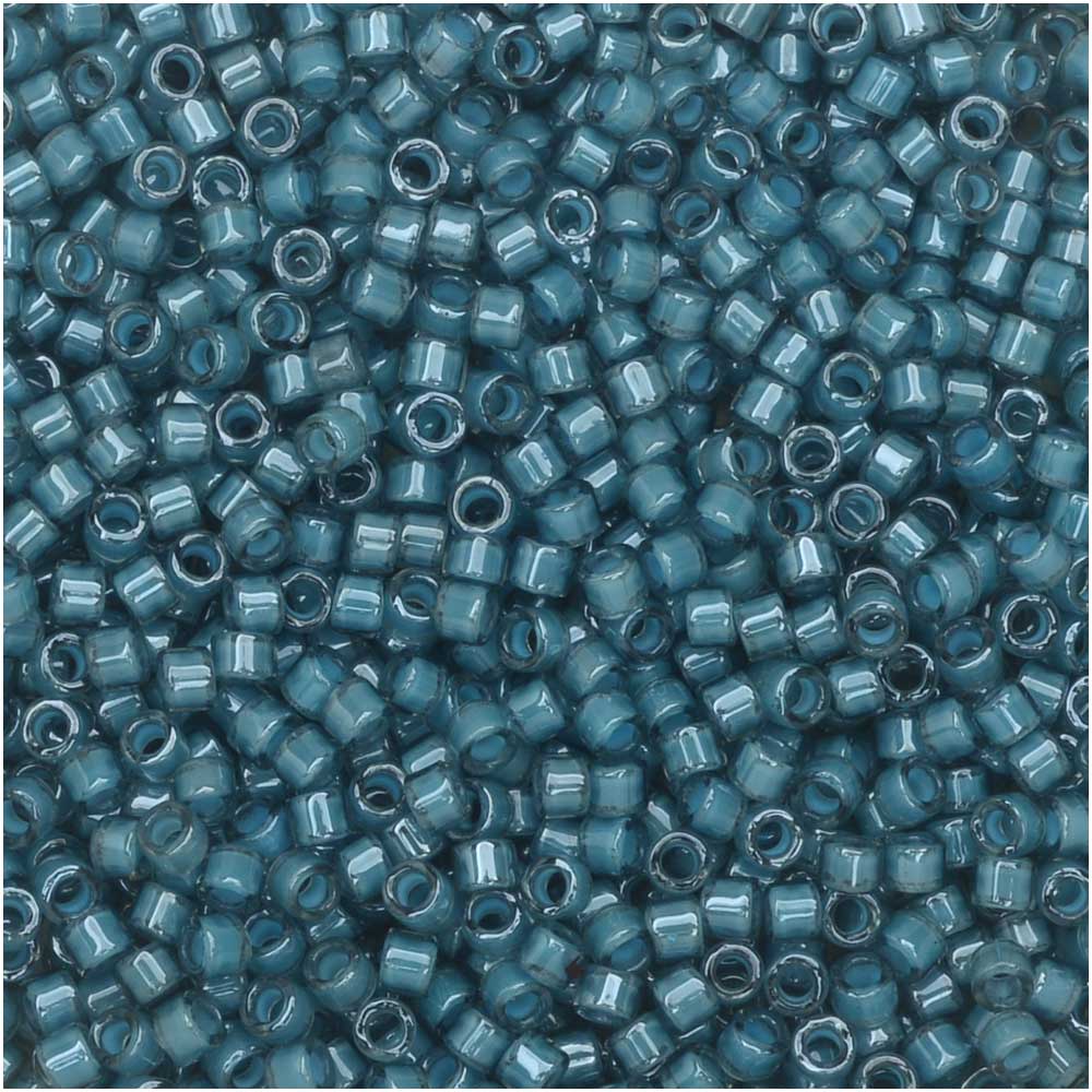 Miyuki Delica Seed Beads, 11/0 Size Luminous Dusk Blue DB2054, Bulk Bag (50g)