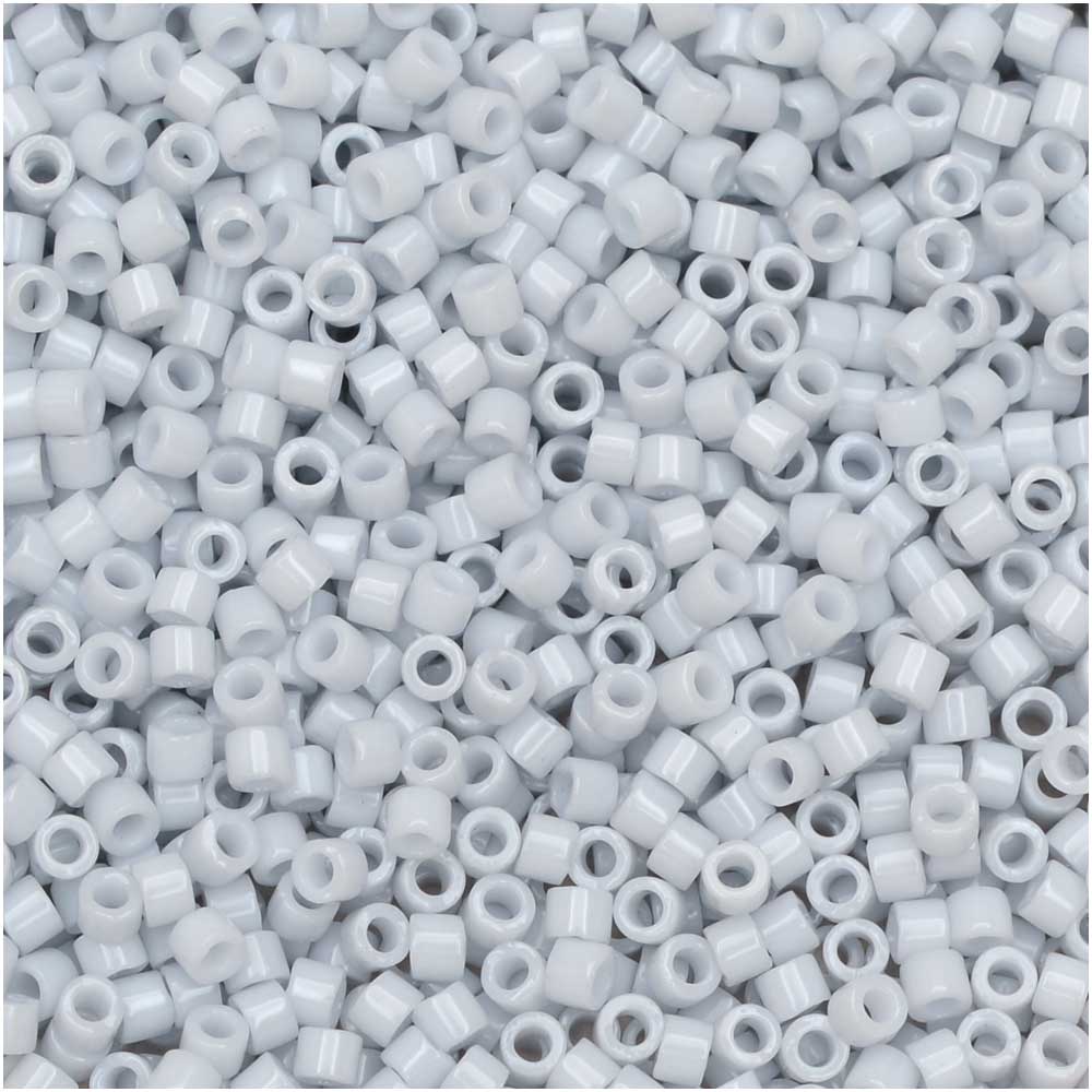 Miyuki Delica Seed Beads, 11/0 Size, #209 Opaque Light Grey Luster (2.5" Tube)