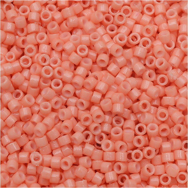 Miyuki Delica Seed Beads, 11/0 Size, Duracoat Opaque Dark Salmon Pink DB2112 (7.2 Grams)