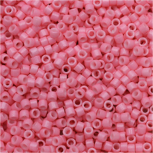 Miyuki Delica Seed Beads, 11/0 Size, Duracoat Opaque Carnation Pink DB2117 (7.2 Grams)