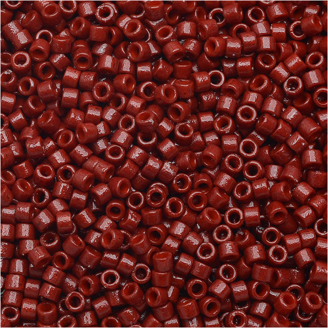 Miyuki Delica Seed Beads, 11/0 Size, Duracoat Opaque Jujube Red DB2119 (7.2 Grams)