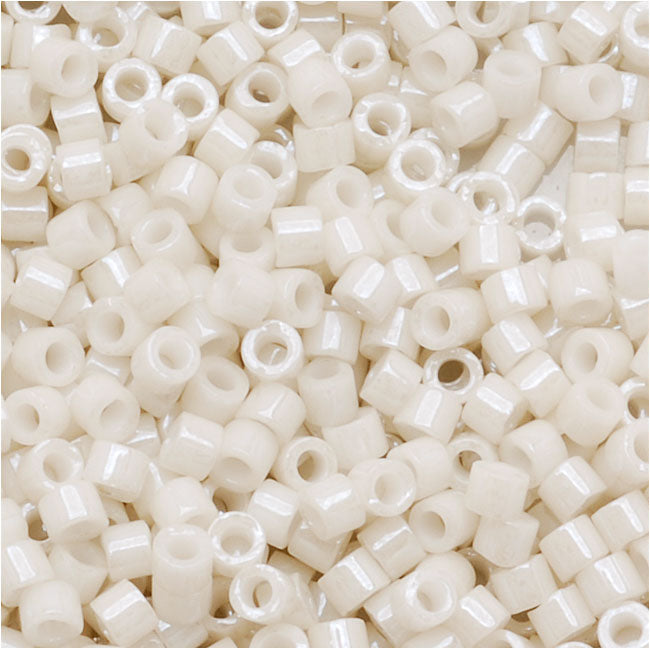 Miyuki Delica Seed Beads, 11/0 Size, Opaque Alabaster Luster DB211 (2.5  Tube)