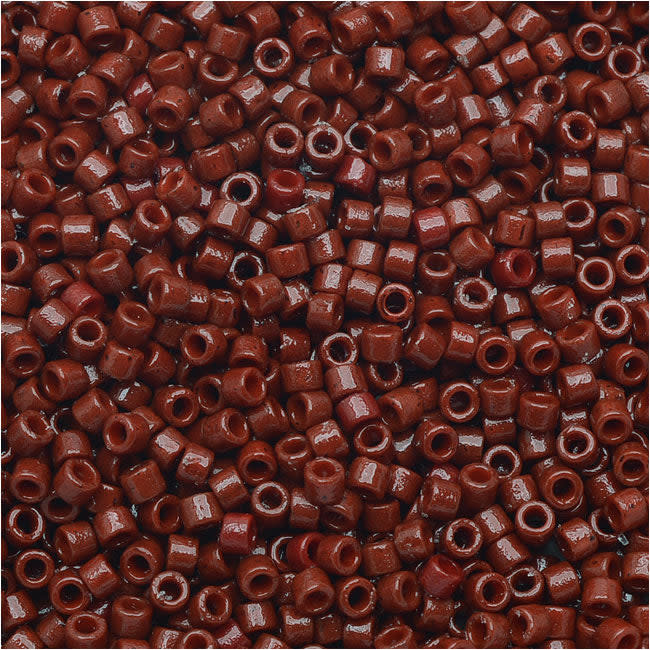 Miyuki Delica Seed Beads, 11/0 Size, Duracoat Opaque Maroon Red DB2120 (7.2 Grams)