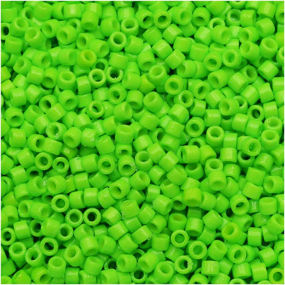 Miyuki Delica Seed Beads, 11/0 Size, Duracoat Opaque Kiwi Green DB2121 (7.2 Grams)
