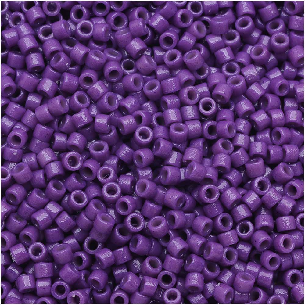 Miyuki Delica Seed Beads, 11/0 Size, Duracoat Opaque Anemone Purple DB2140 (7.2 Grams)