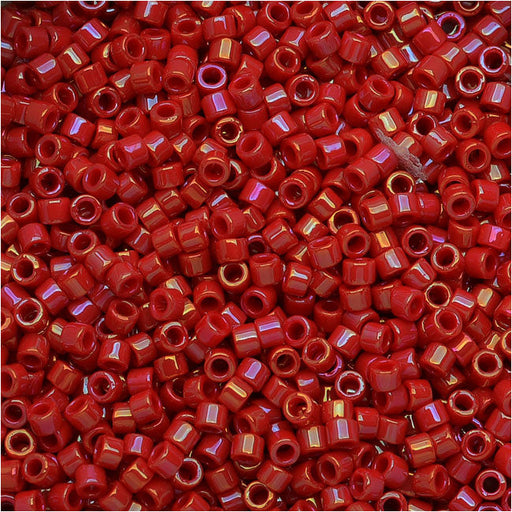 Miyuki Delica Seed Beads, 11/0 Size, Opaque Red Luster DB214 (2.5" Tube)