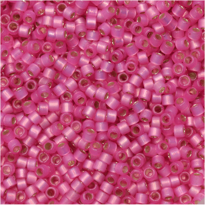 Miyuki Delica Seed Beads, 11/0 Size, #2174 Silver Lined Duracoat Pink Parfaita (7.2 Gram Tube)