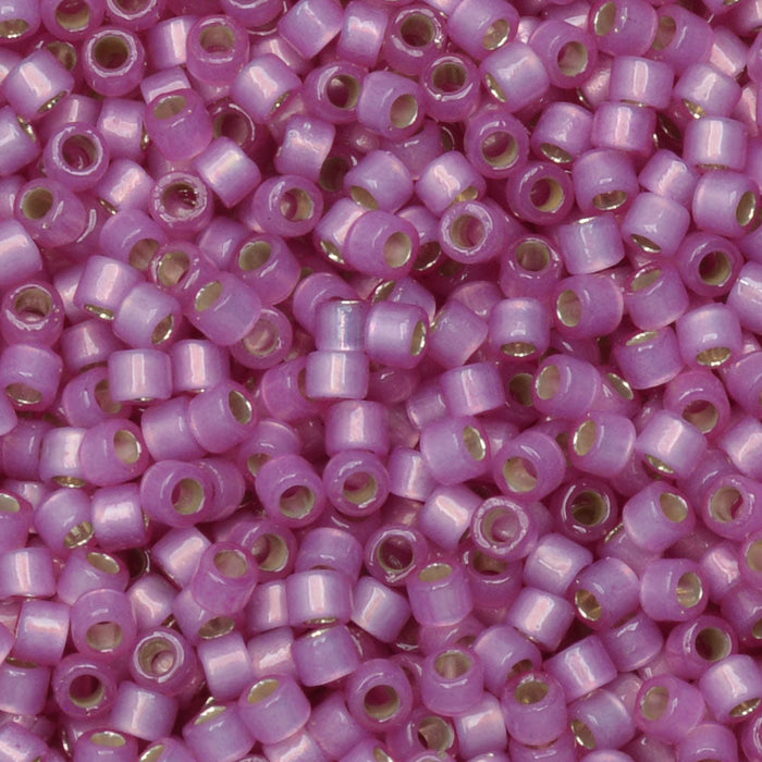 Miyuki Delica Seed Beads, 11/0 Size, #2180 Silver Lined Duracoat Orchid (7.2 Gram Tube)