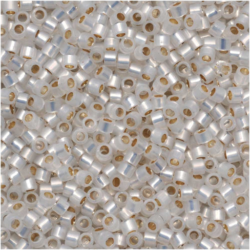 Miyuki Delica Seed Beads, 11/0 Size, Gilt Lined White Opal DB221 (2.5" Tube)